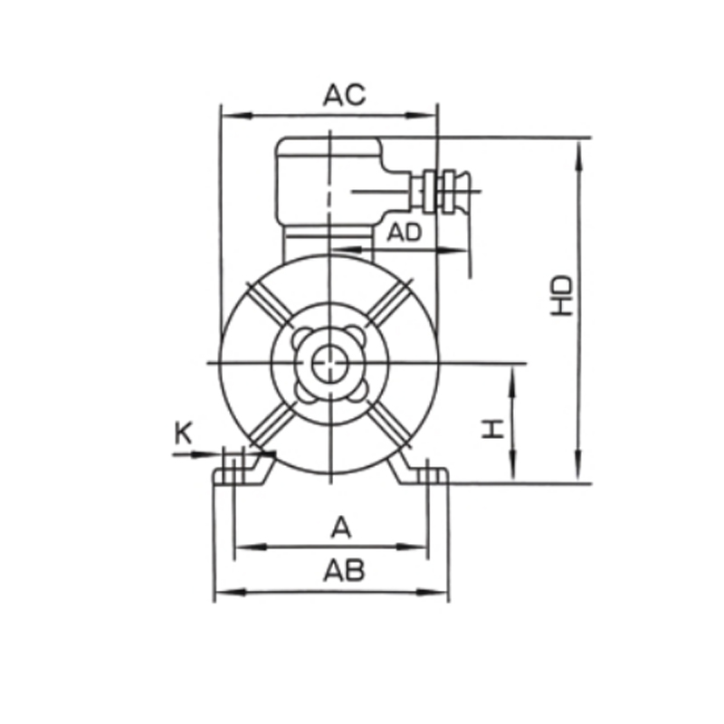 機(jī)座帶底腳、端蓋上無(wú)凸緣的電動(dòng)機(jī)(B3)